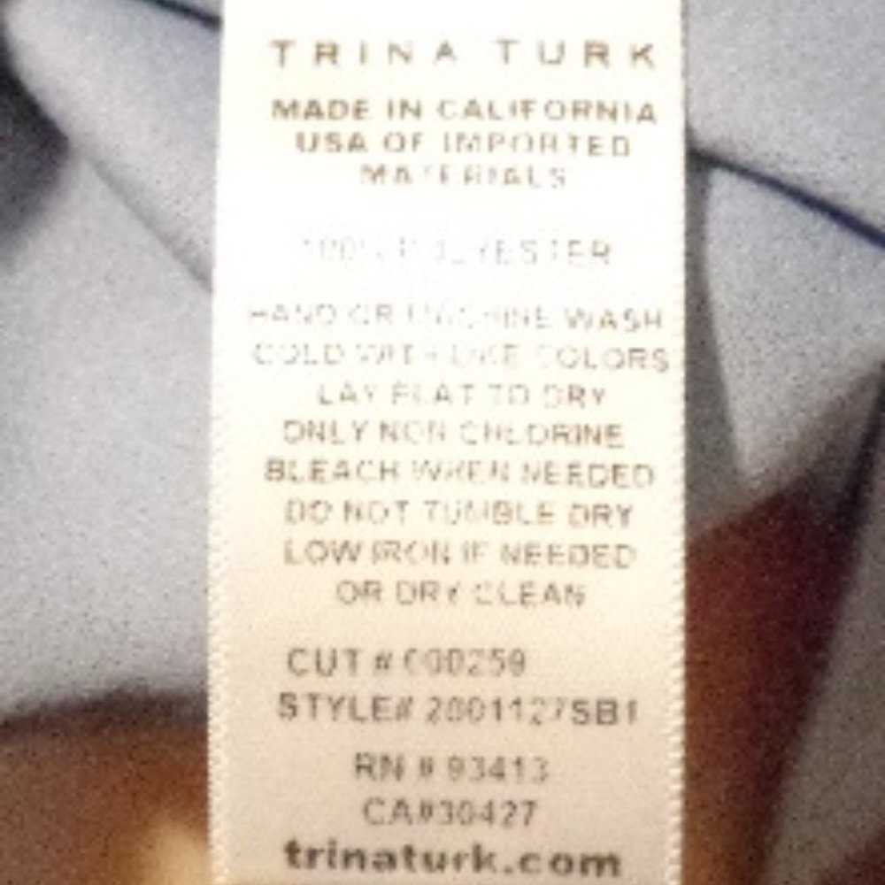 NWT Trina Turk SILK Periwinkle Blue 100% SILK XS OVERSIZED Flowy - Picture 10 of 11